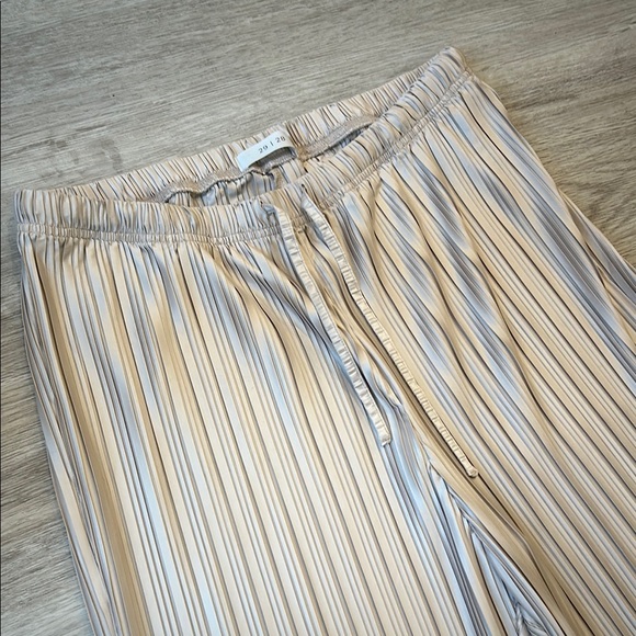 Cream Wide-Leg Pleated Dress Pants Size Large - Picture 3 of 9